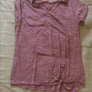 BCG Women's Heathered Mauve Tie-Front Blouse